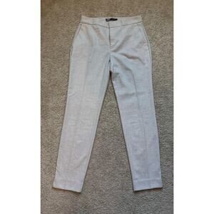 Zara Dress Pants Trousers 26” Inseam Light Beige Ankle Tapered Career Women Sz 2